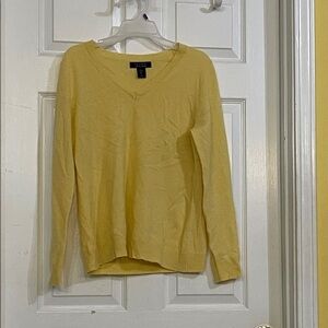 TAHARI Womens 100% 2-Ply Cashmere Sweater Size M Pale Chartreuse Pullover